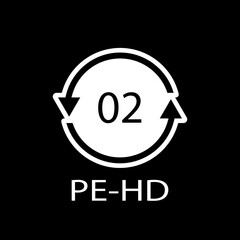 High-density Polyethylene 02 PE-HD Icon Symbol