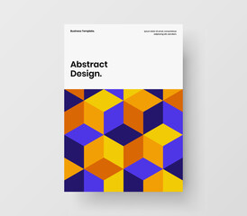 Clean corporate brochure vector design layout. Minimalistic mosaic pattern cover concept.