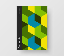 Fresh mosaic pattern company identity concept. Isolated flyer A4 design vector template.