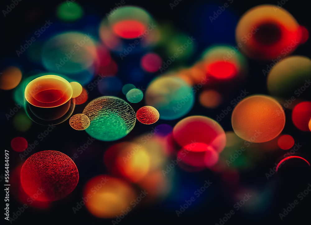 Aufkleber beautiful colored bokeh on a dark abstract background.