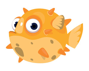 blowfish isolated icon