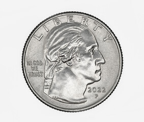 Updated portrait of George Washington on 2022 United States quarter dollar coin - 556484854