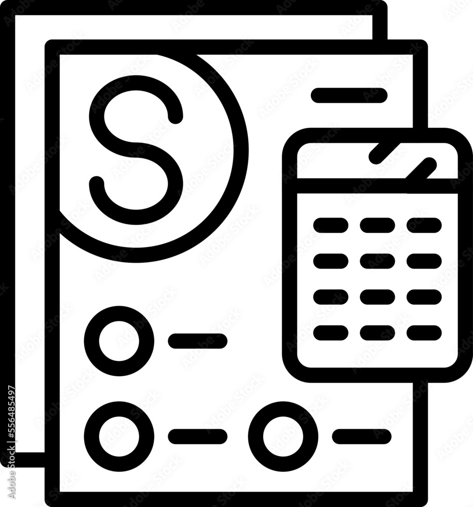 Poster engineer calculator icon outline vector. woman worker. professional architect