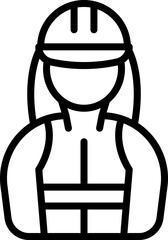 Woman builder icon outline vector. Female worker. Woman engineer