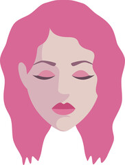 Women with closed eyes. PNG with transparent background.