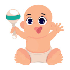 baby with rattle