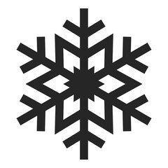 Vector snowflake icon. Stylish geometric snow sign. Black illustration isolated on white background. Winter snowflake silhouette. Christmas and New Year holidays theme graphic element. Simple design