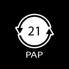 Paper recycling symbol PAP 21 other mixed paper. Vector illustration