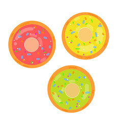 Fototapeta premium Set of colorful donuts isolated