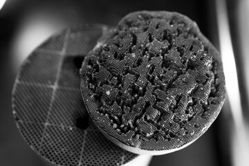 Used, destroyed, with deformation. Filter of harmful emissions, catalyst from the vehicle. detail...