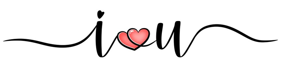 I love you letter with hearts. Happy valentines day. PNG image