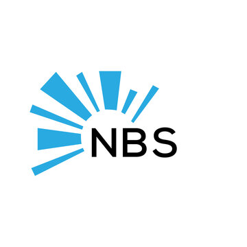 NBS letter logo. NBS blue image on white background and black letter. NBS technology  Monogram logo design for entrepreneur and business. NBS best icon.
