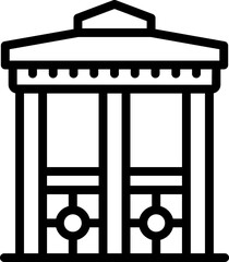 Japan pergola icon outline vector. Pavilion house. Garden outdoor