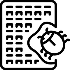 Cyber bug icon outline vector. Hacker crime. Data fraud