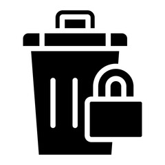 trash lock glyph 