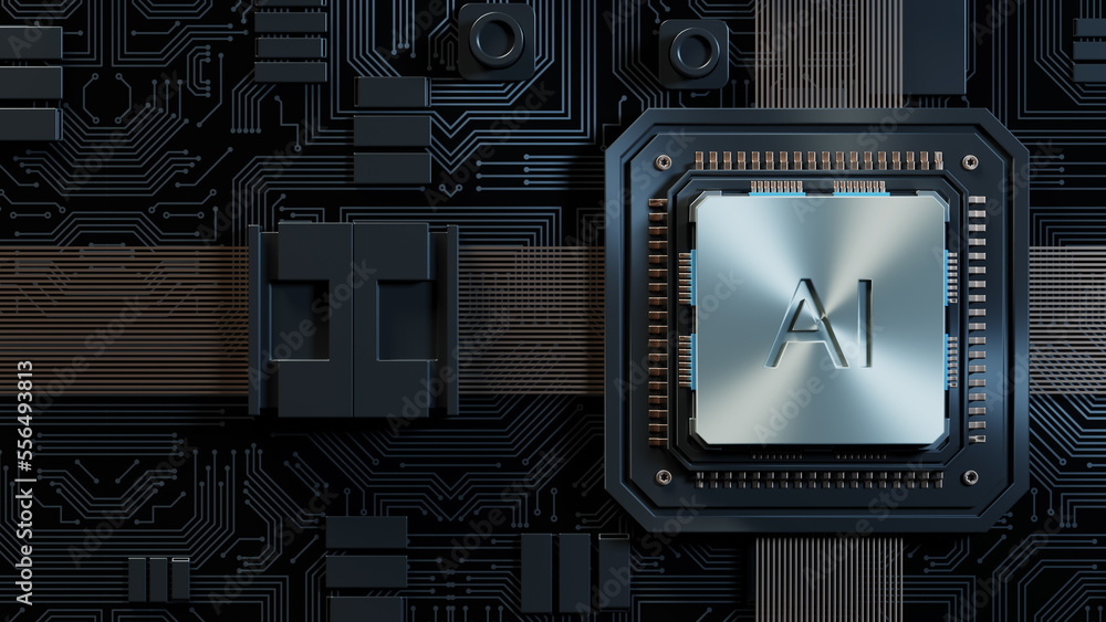 Poster ai learning and artificial intelligence concept. business, modern technology, internet and networkin