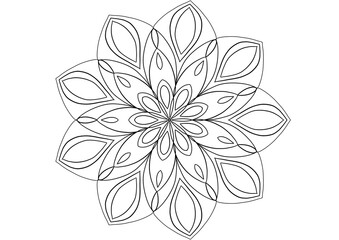 flower mandala decorative element white background Patterns Illustrations Islam, Arabic, Indian, Moroccan, Spanish, Turkish, Pakistani, Chinese, Mystical, Ottoman Patterns Coloring Book Pages Beauty