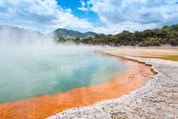 The Champagne Pool at Wai-O-Tapu or Sacred Waters – Thermal Wonderland Rotorua New Zealand