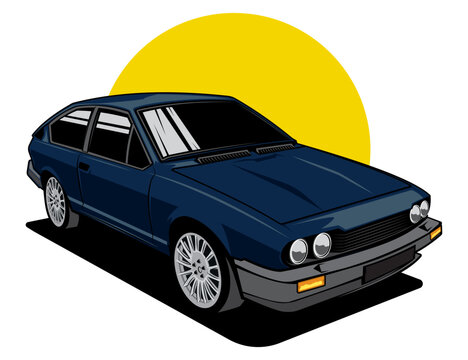 90s sedan image illustration vector for isolated design graphic