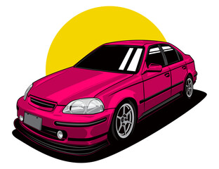 magenta isolated car vector illustration design for graphic idea