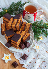 Honey Christmas sweets and a cup of tea