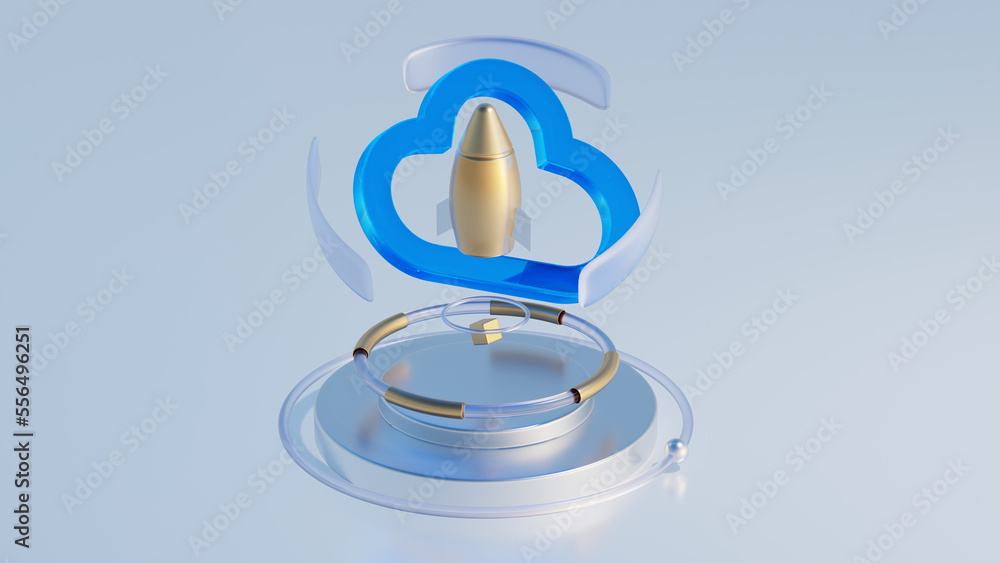 Poster cloud technology concept. computing data storage. software infrastructure. 3d rendering