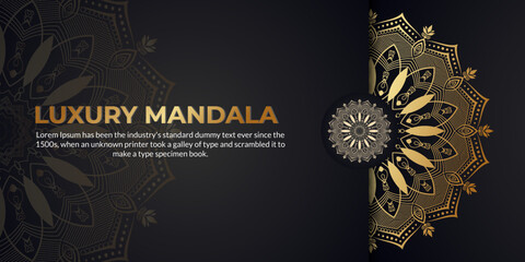 Luxury ornamental mandala design background gold color decoration, Mandala, Vector