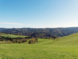 Beautiful Black Forest landscapes around gersbach in southern Germany surrounded by forested...