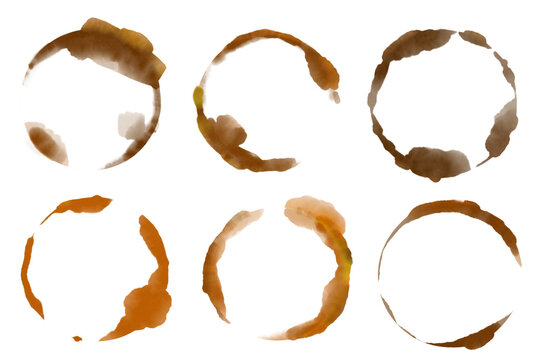 Kaffeeflecken auf transparentem Hintergrund