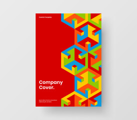 Creative geometric pattern company cover concept. Modern booklet A4 design vector template.