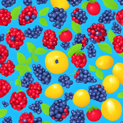 Colorful Blueberrie digital illustration 