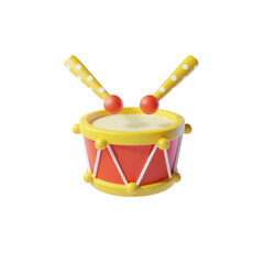 drum and drumsticks 3d render