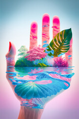 nature in hand illustration