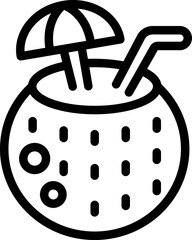 Summer cocktail icon outline vector. Travel downshifting. Travel job