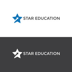 Obraz premium Modern education Star simple logo, Education star icon template vector design