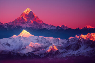 Fototapeta na wymiar Illustrative Visual of Sunrise over the mountains. Genarative AI