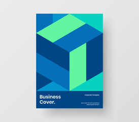 Isolated mosaic shapes cover layout. Clean annual report A4 vector design template.