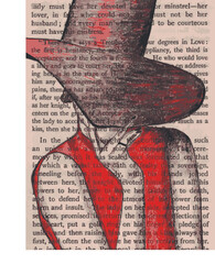 hand drawn vector traced illustration of a woman in hat