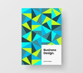 Amazing pamphlet A4 design vector concept. Isolated mosaic pattern placard layout.