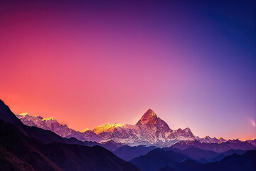 Obraz premium Illustrative Visual of Sunrise over the mountains. Genarative AI