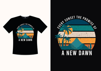 Summer beach line distressed vector t-shirt design with palm trees silhouette illustration, for t-shirt print and other uses.