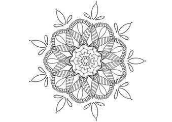 flower mandala decorative element white background Patterns Illustrations Islam, Arabic, Indian, Moroccan, Spanish, Turkish, Pakistani, Chinese, Mystical, Ottoman Patterns Coloring Book Pages Beauty