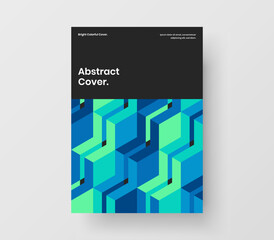Minimalistic geometric pattern leaflet layout. Trendy front page A4 vector design illustration.