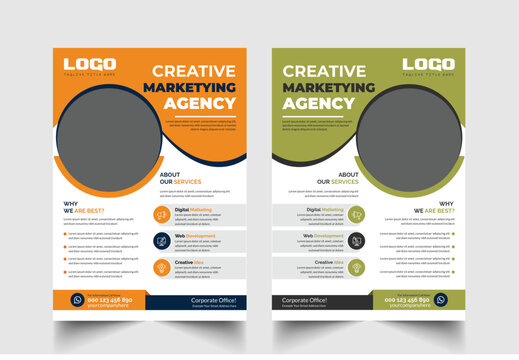 Business Flyer Corporate flyer pamphlet brochure cover design layout space for photo background, vector illustration template 