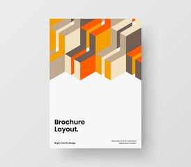Original geometric pattern corporate identity template. Bright brochure design vector layout.