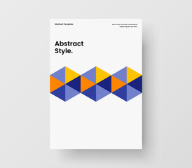 Original pamphlet A4 vector design template. Minimalistic geometric pattern leaflet illustration.