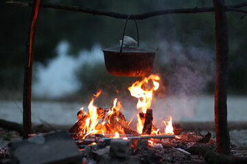 cooking on the fire