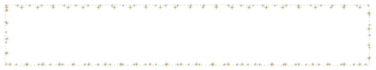 illustrazione con riquadro cornice di stelle dorate e argentee sus fondo trasparente © DIVGRADCURL
