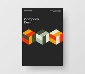 Amazing presentation A4 design vector template. Fresh geometric pattern journal cover concept.