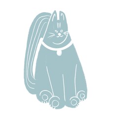 doodle minimalistic drawing of a cat on a white background
